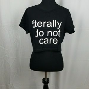 Rebdolls Black Graphic Crop Top Size Large